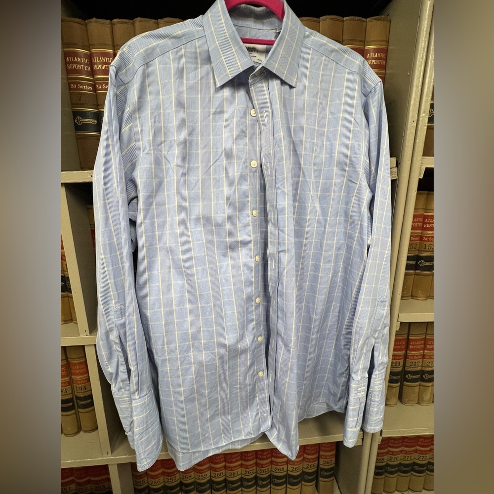 Charles Tyrwhitt Light Blue Windowpane Dress Shirt